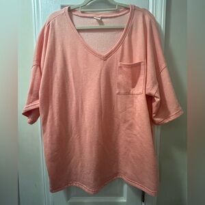 Coral V-Neck Top - 3X